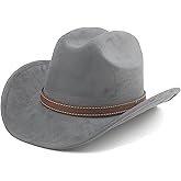 Melesh Western Cowboy Hat for Women Men Small Short Wide Brim Beach Cowgirls Cattleman Cowboys Hats