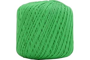 Threadart 100% Pure Cotton Crochet Thread - Bright Green - Size 10 and 3 - Singles and Bulk Packs Available - Size 3 - Color 3536