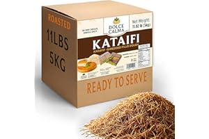Dolce Calma Roasted Kataifi Dough 11 lb Bulk Pack | Kadayif for Dubai Chocolate Bar & Kunafa Desserts | Pre-Toasted Shredded Fillo for Baklava & Bakery Creations