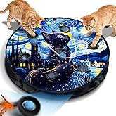Interactive Cat Toy for Indoor Cats, Motion Activated Ball &amp;7-Hole Maze Mat | Hide and Seek Exercise Game for Indoor Cats, Automatic Moving Cat Ball in Pouch, Rechargeable Kitten Toys (Starry Night)