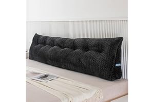 ZOEMO Large Bolster Triangular Headboard Wedge Backrest Positioning Support Bed Rest Reading Pillows Headboard Wedge Pillows for Day Bed Bunk Bed with Removable Cover,King (76x8x20 Inches)