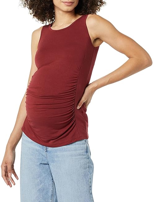 Amazon Essentials Women's Active Maternity Tank Top, Burgundy, X-Small