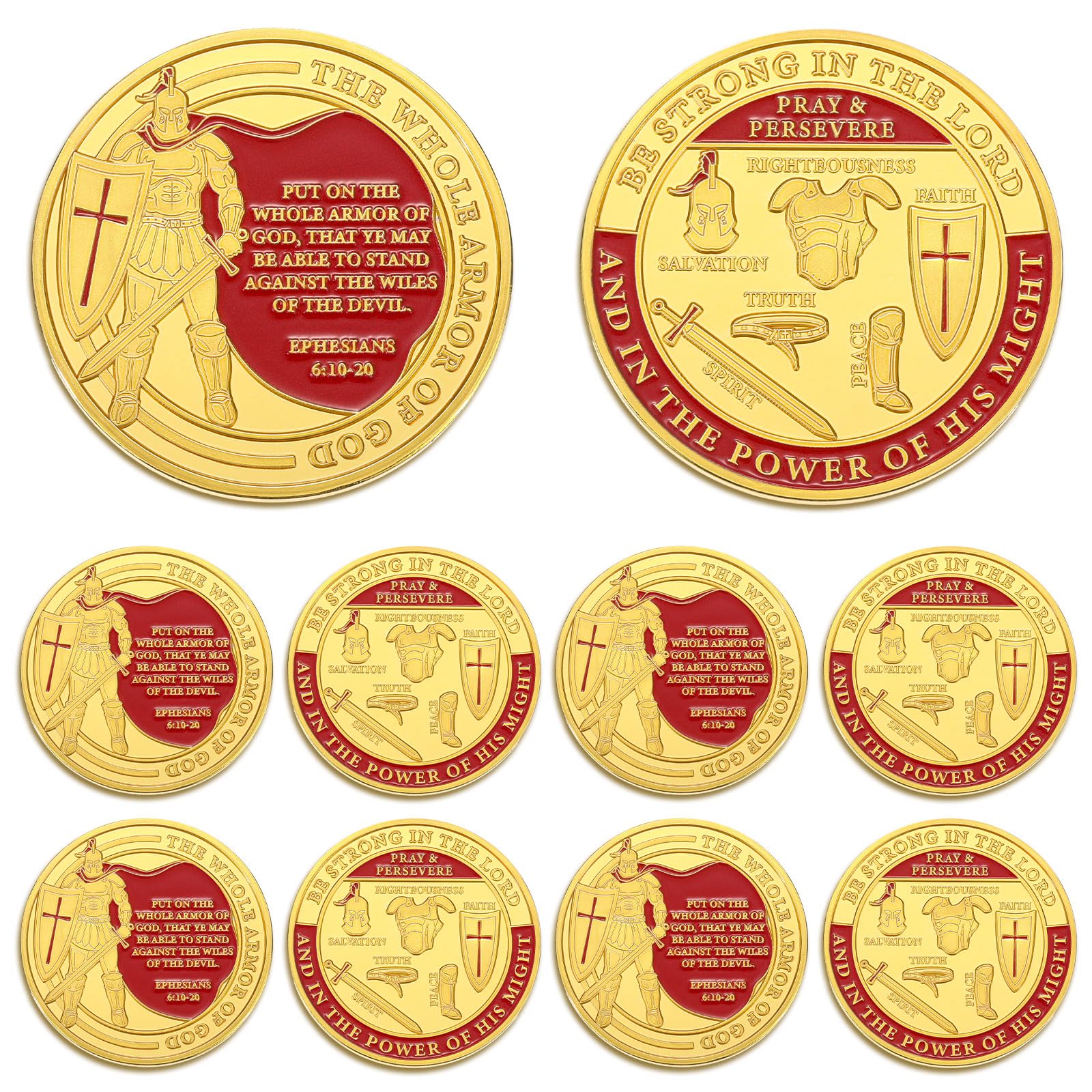 Nosiny 10 Pcs Put on The Whole Armor of God Coin