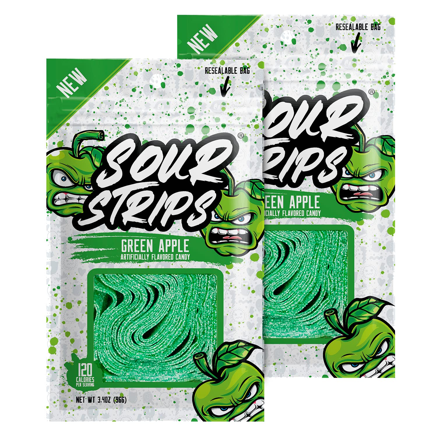 SOUR STRIPS Apple Flavored Sour Candy