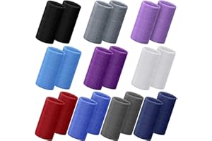 Lenwen 20 Pcs 6 Inch Colorful Cotton Sweatbands Athletic Sports Wristbands Football Basketball Arm Bands for Men Women