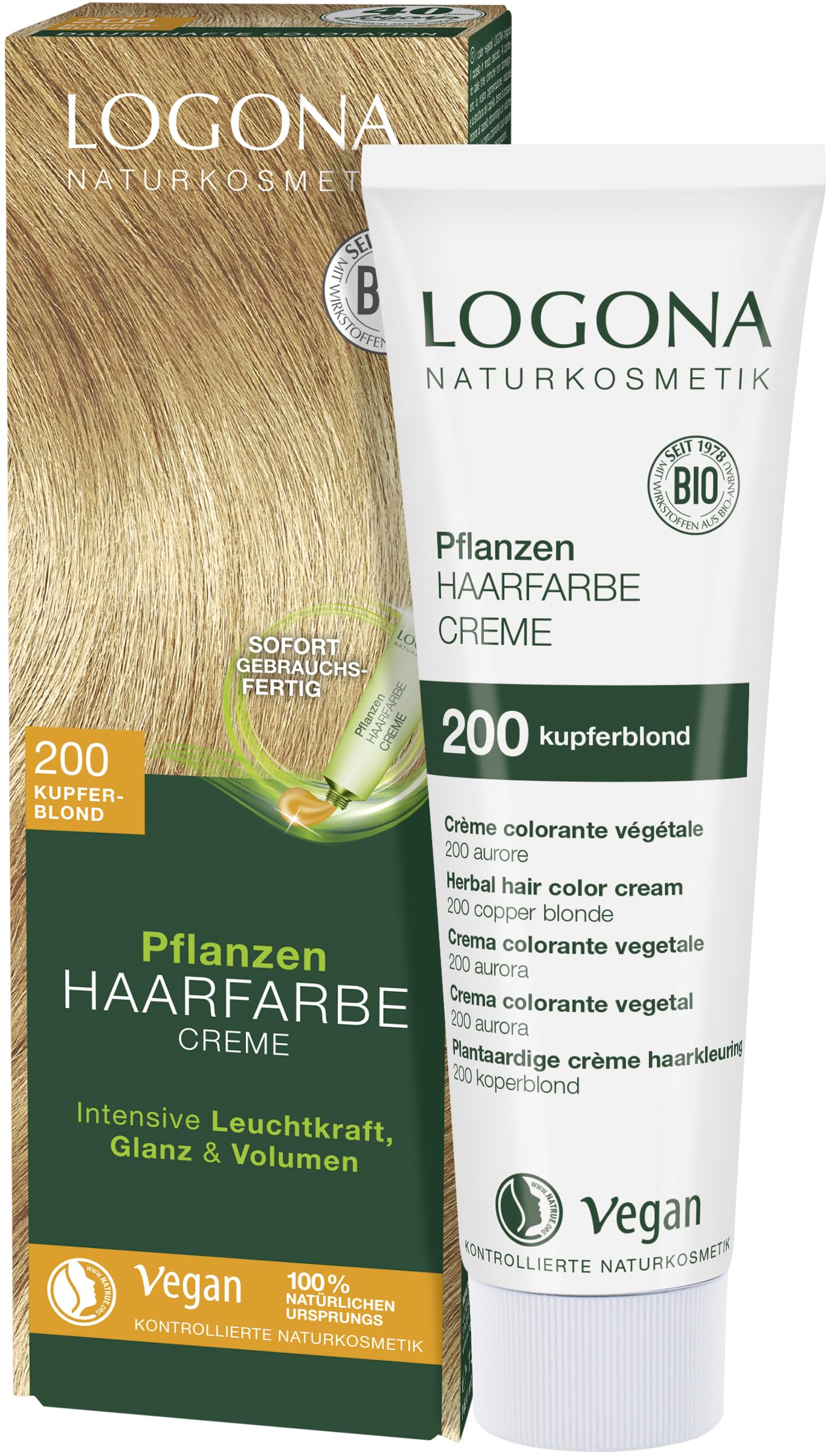 Logona Herbal Hair Color Cream 200 Copper blonde, 03002