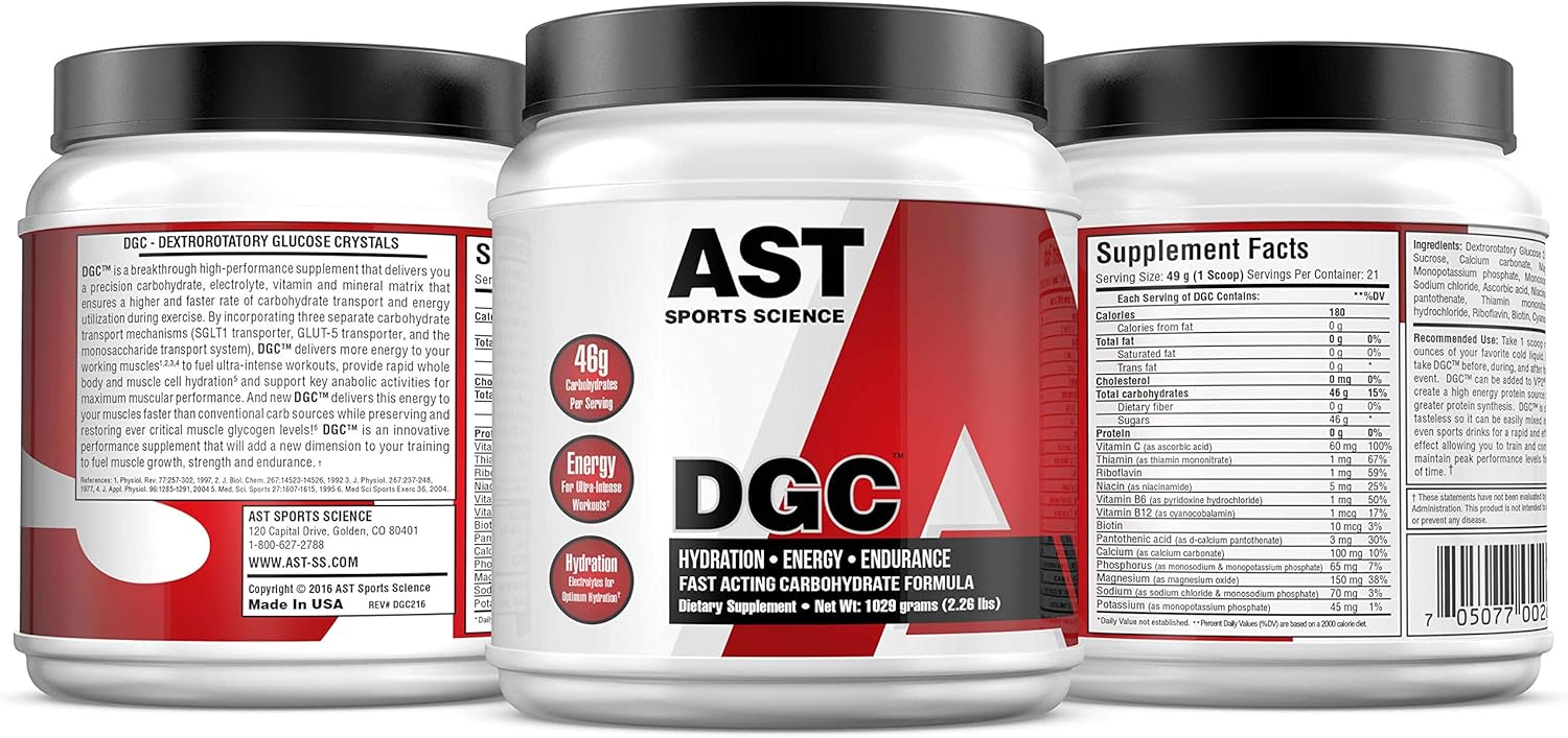 DGC - Fast Muscle Energy - Energizing Carbohydrate and Hydration Formula For Sustained Energy and Maximum Performance, Enhanced Focus and Rapid Recovery - AST Sports Science
