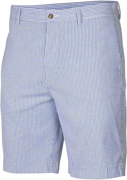 white blue striped shorts