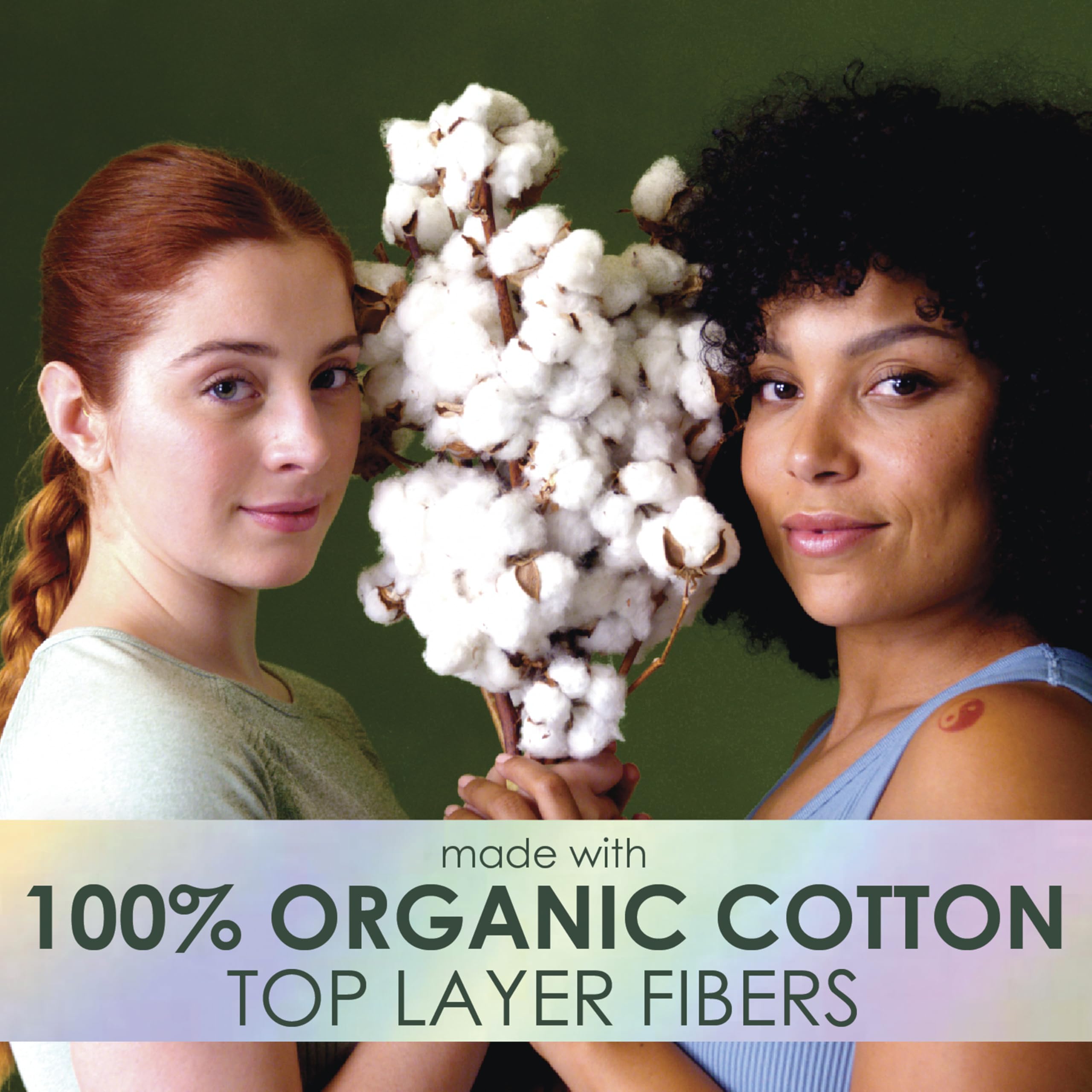 L. Ultra Thin Pads for Women, Regular Absorbency, Organic Cotton Top Layer, Unscented Pads with Wings, 56 Count