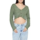 Forever 21 Womens Cable Knit Cropped Cardigan Sweater