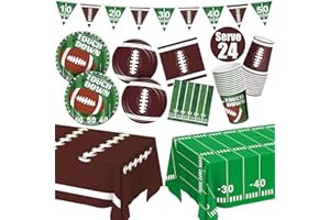 Toidgy Football Party Decorations Kit Serve 24, Superbowl Party Decorations 2025, Football Party Supplies Set Includes Tablecloth, Plates, Banner, Cups,Perfect Football Birthday Tableware Party Favors
