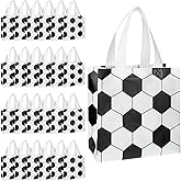 24Pcs Soccer Goodie Bags with Handles Non-Woven, Soccer Gift Bags Party Favor Paper Bag 7.8 x 7.8 Inch for Birthdays Snack Paper Bag for Team Treat Snacks Candy Sports Decorations Party Supplies Gifts