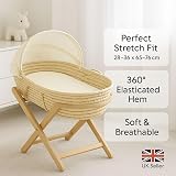 Dudu N Girlie Moses Basket Sheets 75x30 Fitted Cream Pack of 2 view 3