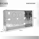 EVOGES Double Metal Back Box 25mm 2 Gang BS4662 1.0mm Brass Terminal view 2