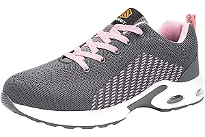 FENLERN Steel Toe Shoes for Women Lightweight Safety Shoes Comfortable Ladies Steel Toe Sneakers Non Slip Work Shoes Breathable Arch Support 5~11 Medium/5.5~10.5 Wide Width