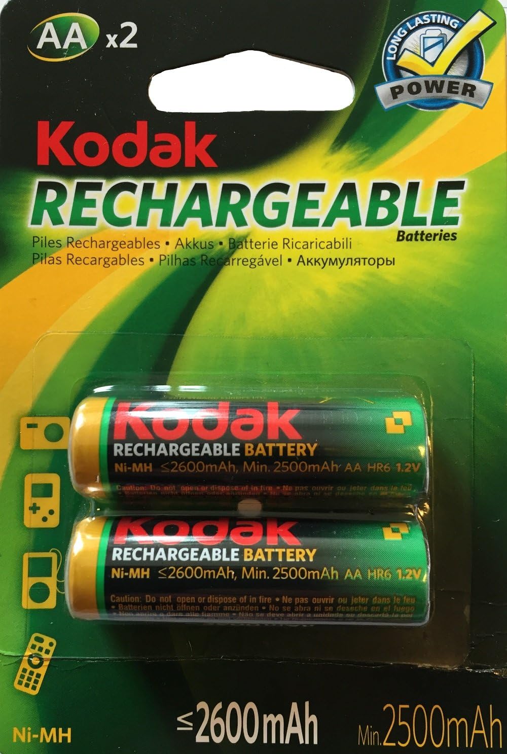 KODAK Piles rechargeables NiMH LR06/AA 1,2V batterie 2600mAh Amazon
