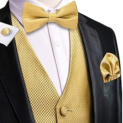 Hi-Tie Mens Suit Vest Bowtie Set Ties for Men V