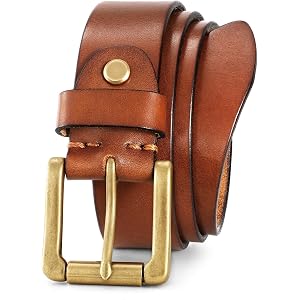 Womens Belts for Jeans 100% Italian Full Grain Leather Belt In Gilf Box | 1.2" Wide Comfortable Durable Cowhide Leather Belt,