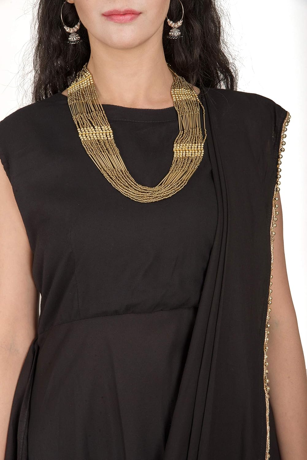 generic women's viscose long gown dress (black, free size)