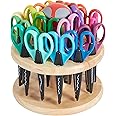 ECR4Kids Kraft Edgers with Rotating Hardwood Rack, Decorative Scissors, Assorted, 18-Piece