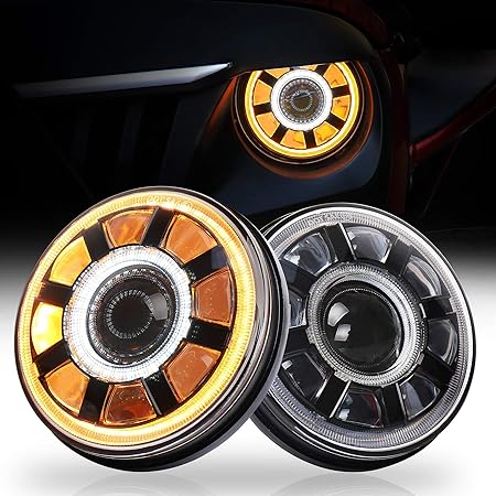 Amazon Movotor ラングラー Jk ヘッドライト 7インチled ヘッドライト Drl ウインカー付き60w プロジェクターヘッドライトジープ ジムニー Ja11 Ja22 対応 ヘッドライト本体 車 バイク