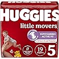 Huggies Size 5 Diapers, Little Movers Baby Diapers, Size 5 (27+ lbs), 19 Count