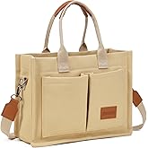 AMXNX Small Tote Bags for Women Canvas Tote Bag with Zipper Satchel Crossbody Bag Work Travel Shoulder Handbags with Pockets