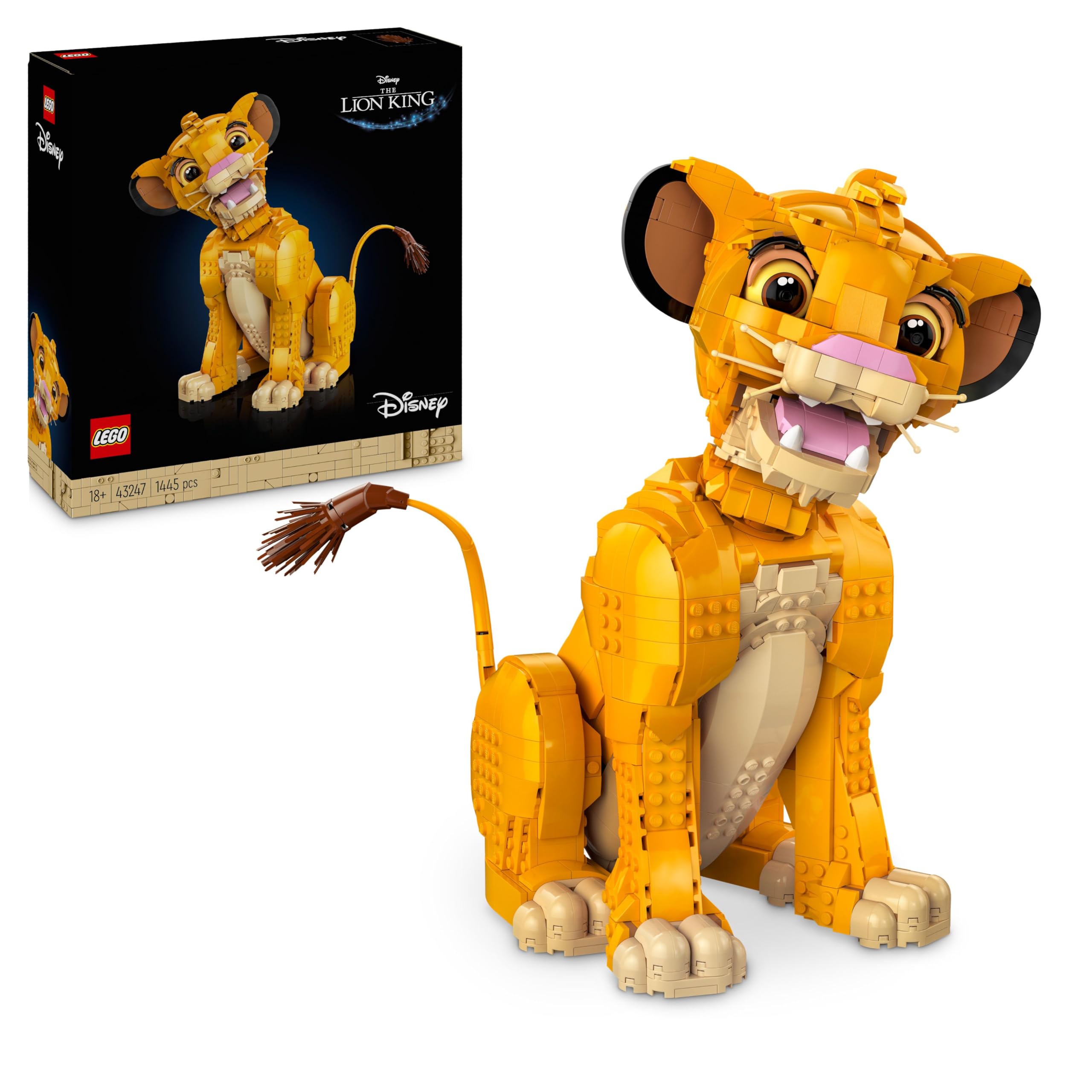 LEGO ǀ Disney Giovane Simba, Re Leone, Modellino da Costruire per Adulti con Figura di Animale Mobile, Hobby Creativo da Collezione, Idea Regalo per Lui, Lei, Marito, Moglie e per i Fan del Film 43247