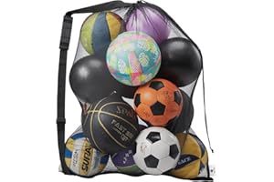 DoGeek Mesh Basketball Ball Bag with Shoulder Strap(Non-slip) Ball Bags Mesh for Soccer/Volleyball/Football Tested to Hold over 75 lbs(Non-slip Pad,27"x36"/70x90cm)