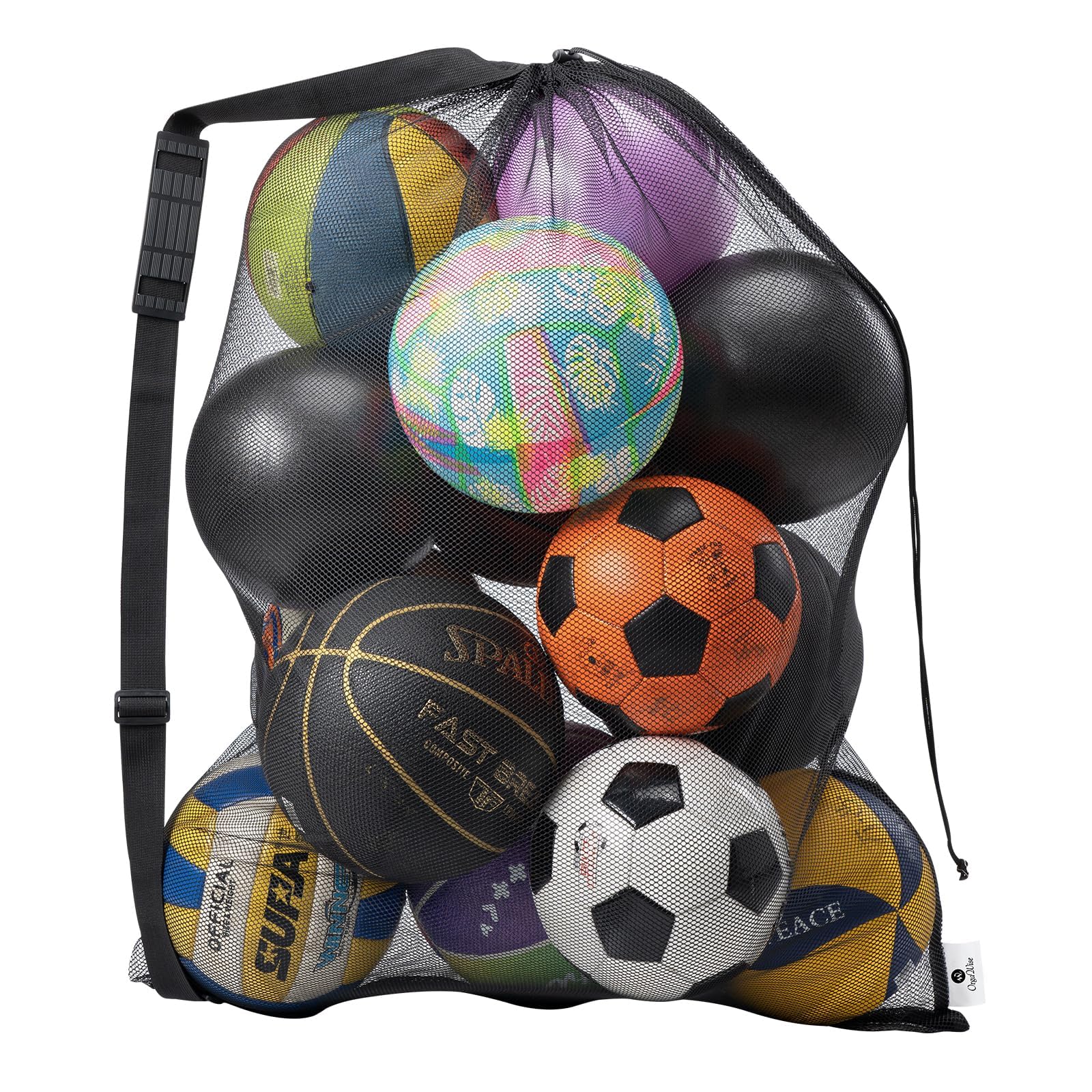 DoGeek Football Bag for Balls,Ball Bags for Football with Non-Slip Pad,Basketball Bag,Basketball Net(10-15Balls)
