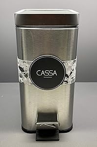 Geneva Home Fashion 1.3 Gallon / 5-Liter Rectangle Step Trash Cans, Brushed Stainless Steel