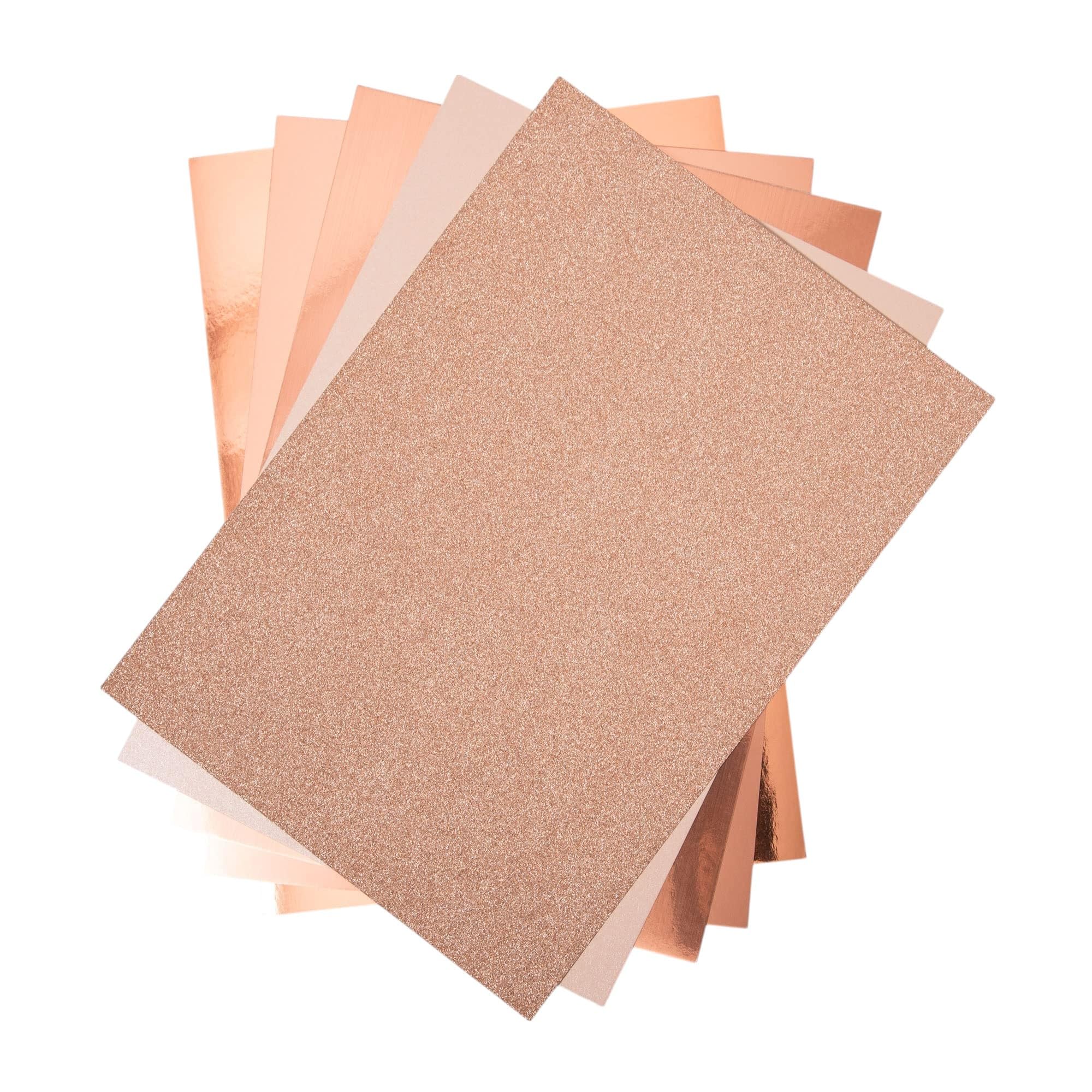 Sizzix Surfacez The Opulent Cardstock Pack, Assorted Finishes, 250gsm - A4 Rose 50 Sheets