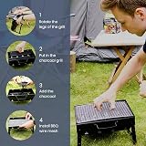 CUQOO Portable Foldable Charcoal BBQ Grill Stainless Steel Outdoor Camp view 7