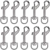 Milkary 20pcs Snap Hooks for Dog Leash Collar Linking, Heavy Duty Swivel Clasp Eye Bolt Metal Buckle Trigger Clip for Spring Pet Buckle, Purse Bag Making, Keychain, Handmade Crafts DIY Project