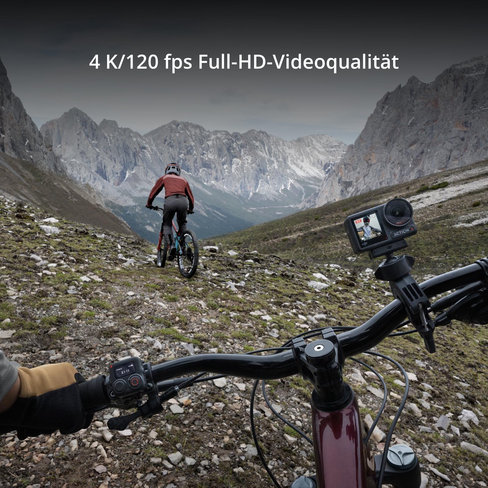 DJI Osmo Action 4 Essential-Combo, 4K/120fps Action Cam mit 1/1,3-Zoll-Sensor, Unterwasserkamera, Atemberaubende Low-Light-Aufnahmen, 10-Bit und D-Log M-Farbleistung, Langlebiger 1.770 mAh Akku 6