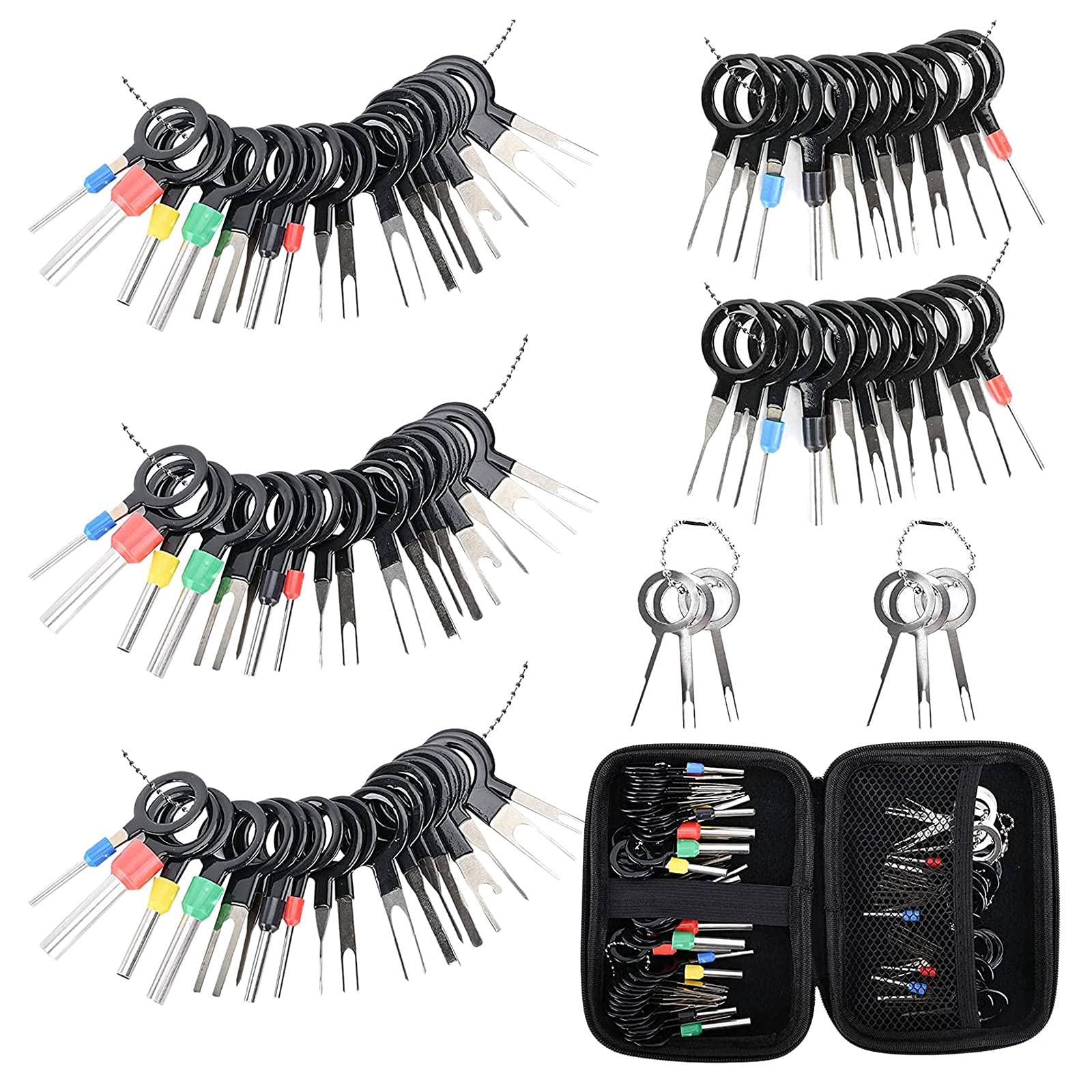 Dciustfhe 82PCS Terminal Extractor Removal Tool Kit Depinning Key Tool Set for Car Household Devices, Tool with Bag