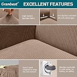 Granbest 3 Seater Sofa Cover High Stretch Non Slip Sand Jacquard Spandex view 3