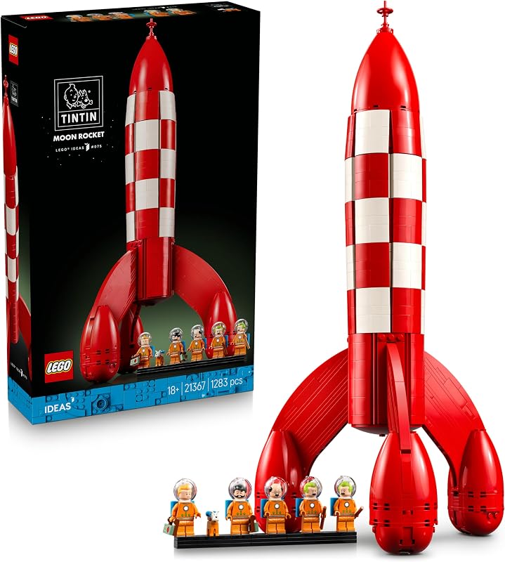 Ideas Cohete Lunar de Tintin - Maqueta para Adultos de Nave - 5 Minifiguras y Figura del Perro Snowy - Decoración de la Estantería - Regalo Nostálgico para Fans de los Cómics - 21367 — foto 1 de 8