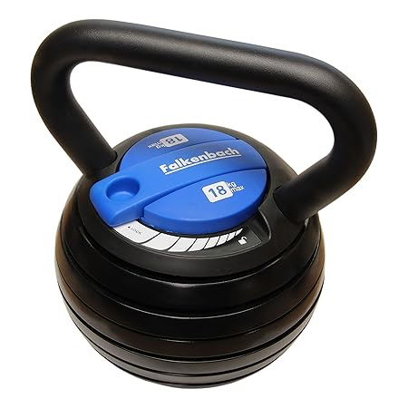 FALKENBACH® verstellbare 18kg Kettlebell | Über 20 Gewichtsvariationen | 6X Gewichte 3,6-18 kg
