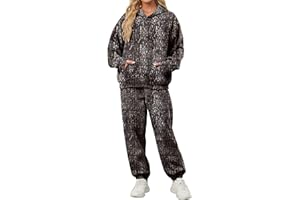 Eutten Camo Sweatsuits for Women Set 2 Piece Camo Hoodies Maple Leaf Print Oversized Sweatshirt Lounge Sets Fall Outfits