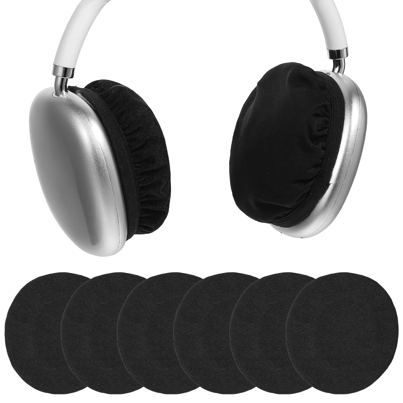 Photo 1 of 3 Pairs Headphone Ear Covers, Fabric Sweat Mesh Headphone Earpad Cover Protectors, Headphones Covers for Ears Headphones Ear Headset Cover for Library, Gym, Gaming, Studying, Reusable