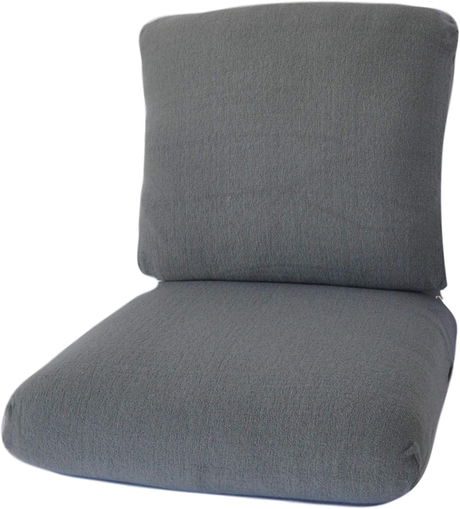 CushyChic Outdoors Terry Slipcovers for Deep Seat Patio Cushions, 2 Piece in Cool Medium Grey - Slipcovers ONLY - Cushion Insert NOT Included