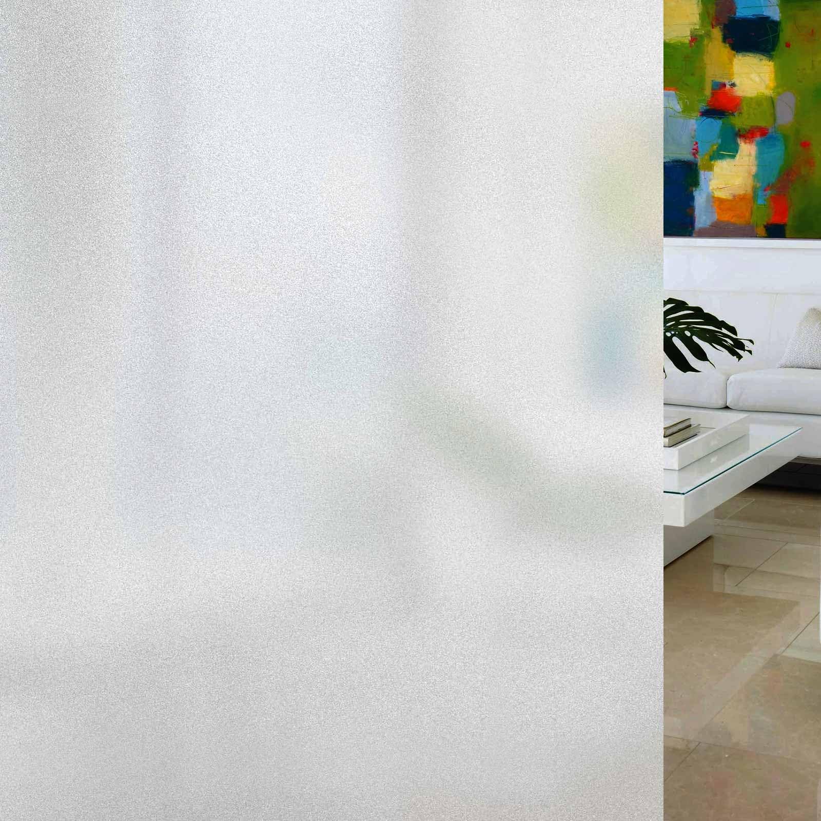 VSUDO Privacy Window Film, Frosted Glass Pattern Window Tint for Home, Static Cling Window Glass Sticker (90x400 cm)