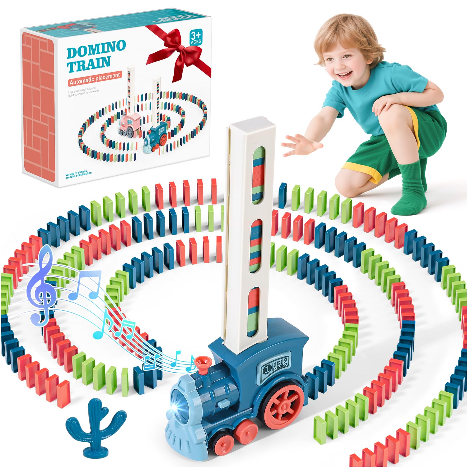 Photo 1 of 220Pcs Domino Train Toys, Automatic Dominoes Building Train Set for Kids 2-4 4-8, Stacking Kids Games Stem Montessori Educational Toys for 3 4 5 6 7 8 Year Old Boys Girls Christmas Birthday Gifts
