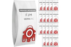 VEVA FJM Vacuum Cleaner Bags for Miele - 20 Pack - HEPA AirClean 3D Dust Bags – Fits Compact C1, C2, Complete C1