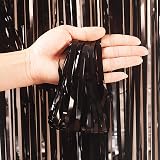 YAAVAAW Glitter Black Tinsel Curtain 2x 8.3ft Door Backdrop 3.2x8.3ft view 3