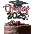 2025 Graduation Cake Topper - Congrats Grad Decorations For High School, University, Postgraduate Party