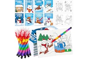 HABDJILTY 48Pcs Christmas Winter Coloring Books Bulk DIY Mini Drawing Book Set for Winter Animals Party Favors Xmas Holiday Birthday Gifts for Party Class Activity Supplies