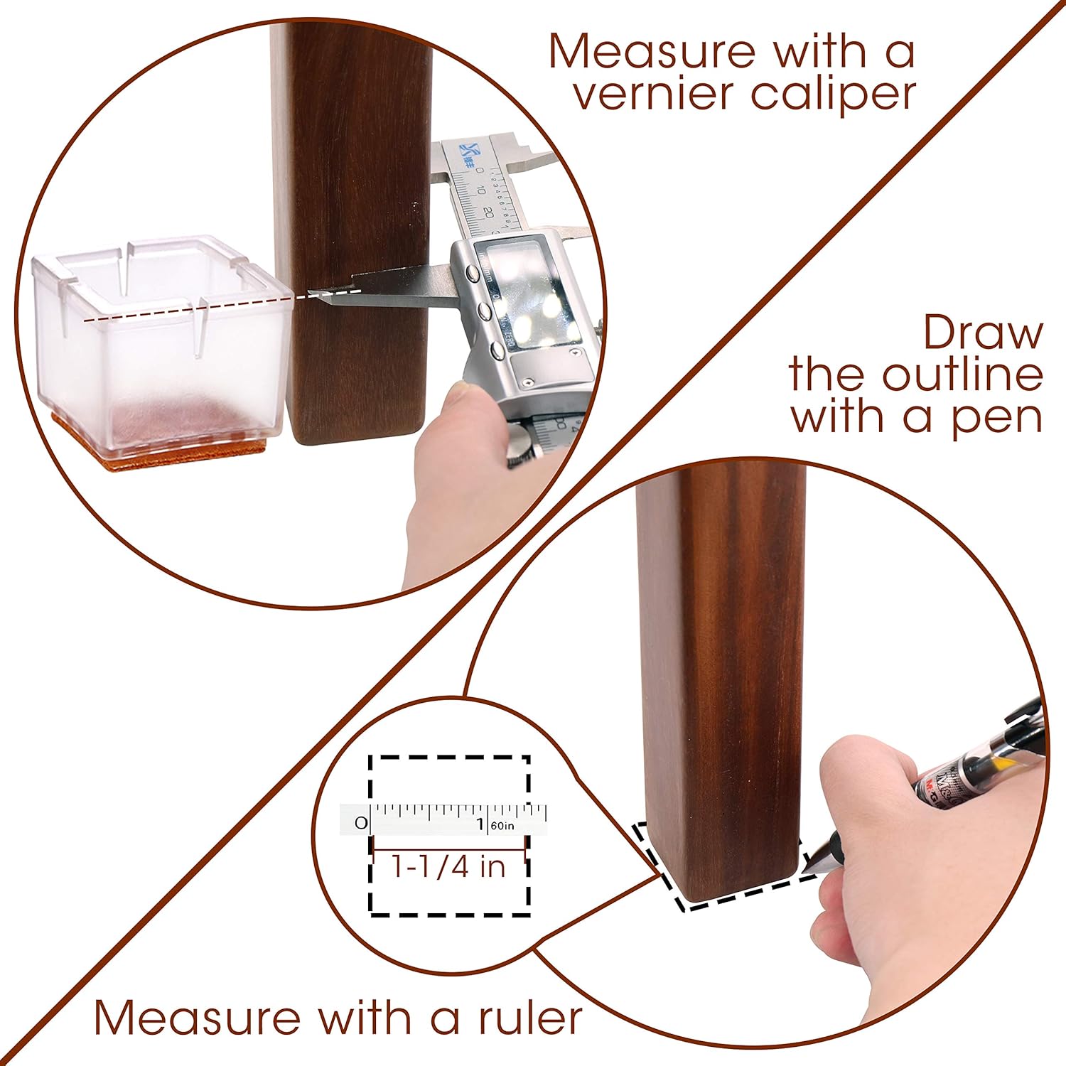 Amazon Com Melonboat 16 Pack Chair Leg Floor Protectors Fit Square Leg 1 1 4 To 1 3 8 Inches Chair Leg Caps With Furniture Felt Slider Glide Pads A Sq033 Fit Square Leg 1 26 1 38 Home Kitchen