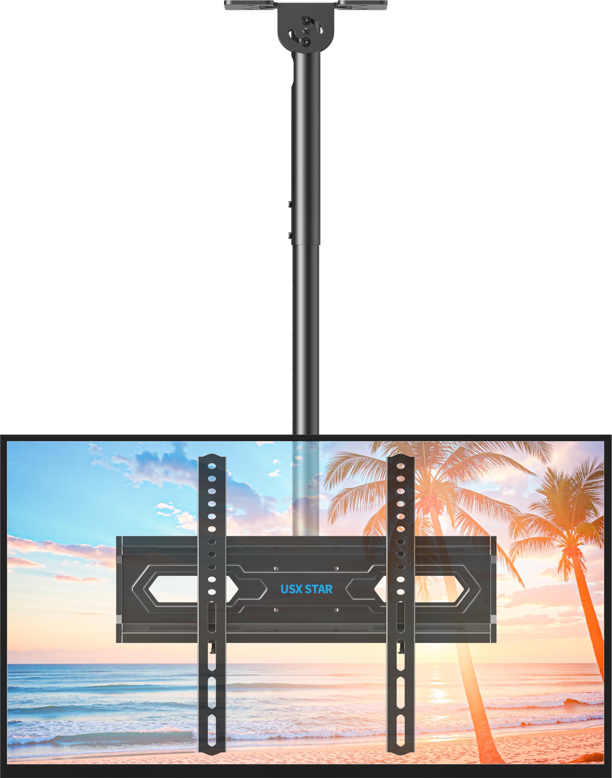 Photo 1 of USX STAR Ceiling TV Mount for 26-65 inch TVs, 360° Swivel Full Motion Ceiling Mount TV Bracket, Height Adjustable, Tilt TVs Ceilings Mounts, Supports up to 110 Lbs, Max VESA 400x400mm